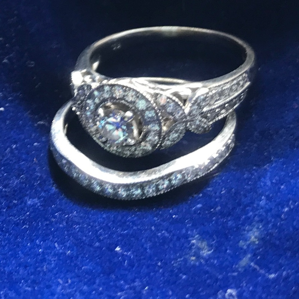 14K WHITE GOLD WEDDING SET